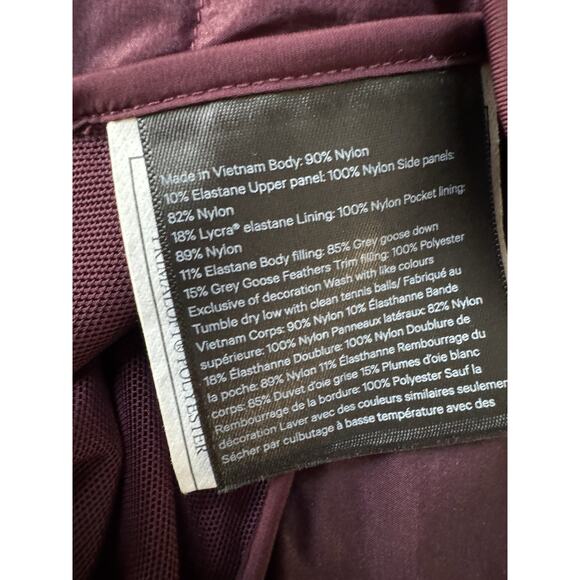 Lululemon Down For It All Vest Goose Down Burgundy Red Cassis sz 6 PRISTINE - Picture 7 of 10